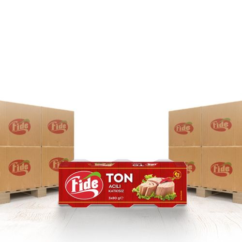 Fide Acılı Ton Balığı 3 x 80 Gr x 2880 Paket