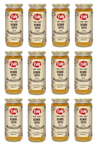 Fide Paça + İlikli Kemik Suyu Jöle Kıvamında Sade 12 X 480 ML