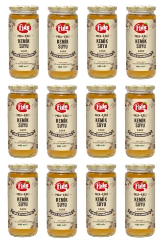 Fide - 480 ML X 12 Fide Paça + İlikli Kemik Suyu Jöle Kıvamında Sade