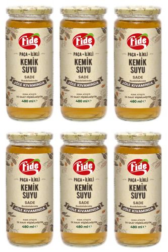 Fide Paça + İlikli Kemik Suyu Jöle Kıvamında Sade 6 X 480 ML