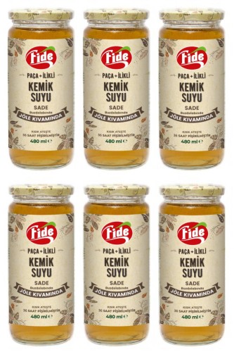 Fide - Fide Paça + İlikli Kemik Suyu Jöle Kıvamında Sade 6 X 480 ML