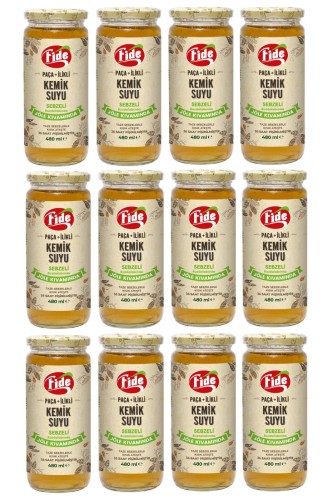Fide - Fide Paça + İlikli Kemik Suyu Jöle Kıvamında Sebzeli 12 X 480 ML
