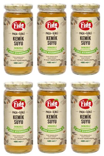 Fide Paça + İlikli Kemik Suyu Jöle Kıvamında Sebzeli 6 X 480 ML
