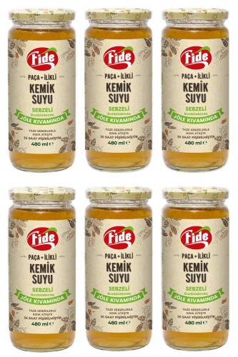 Fide - Fide Paça + İlikli Kemik Suyu Jöle Kıvamında Sebzeli 6 X 480 ML